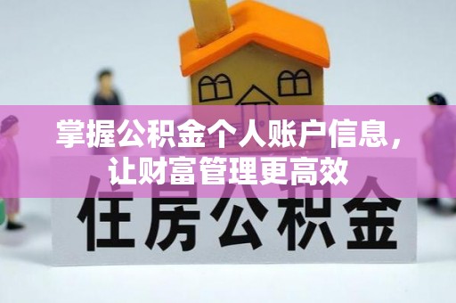 扶风掌握公积金个人账户信息，让财富管理更高效