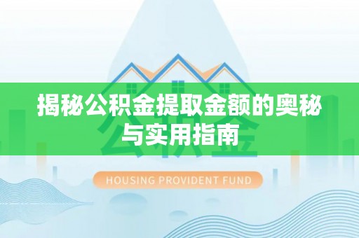 扶风揭秘公积金提取金额的奥秘与实用指南