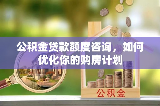 扶风公积金贷款额度咨询，如何优化你的购房计划