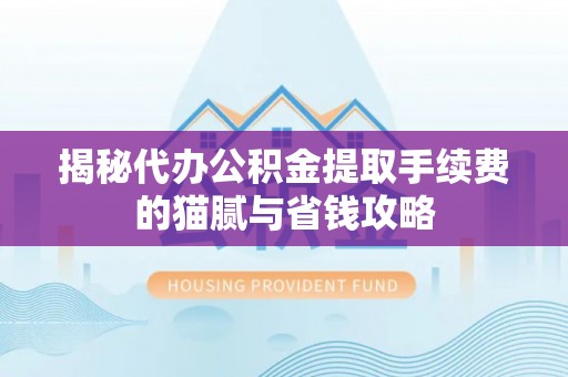扶风揭秘代办公积金提取手续费的猫腻与省钱攻略